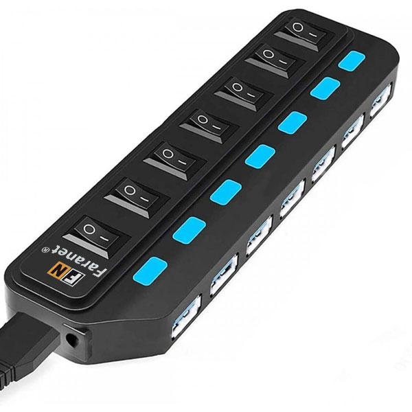 هاب USB 3.0 هفت پورت فرانت مدل FN-U3H701S هاب USB 3.0 هفت پورت فرانت مدل FN-U3H701S