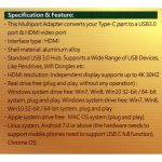 تبدیل USB-C به HDMI+USB3.0 فرانت مدل FN-UC2HU300