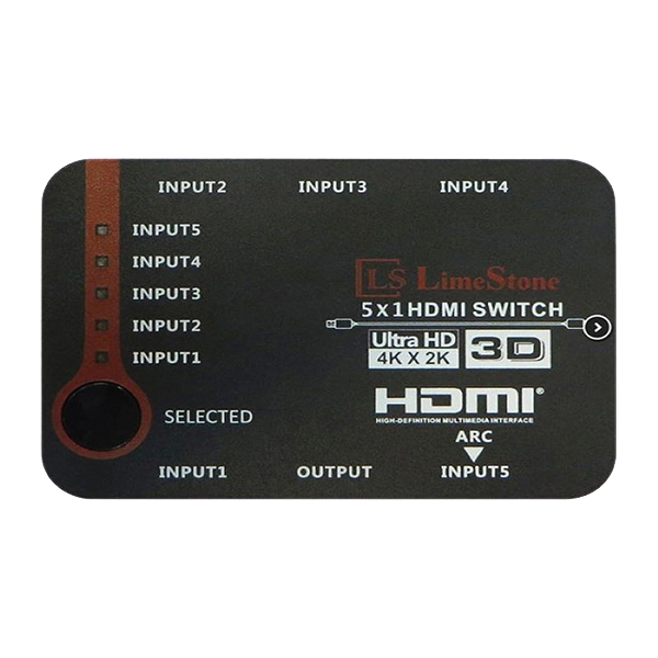 سوئیچ 5 پورت HDMI لایمستون مدل LS-HS0501 سوئیچ 5 پورت HDMI لایمستون مدل LS-HS0501